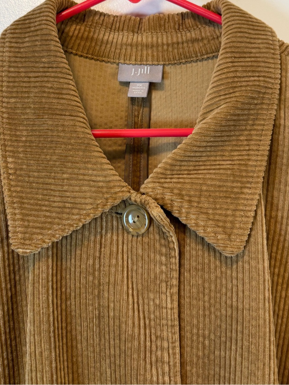 J. Jill Corduroy Button-Front Jacket Camel Color Mid Thigh Length Women’s 3X - Picture 3 of 10